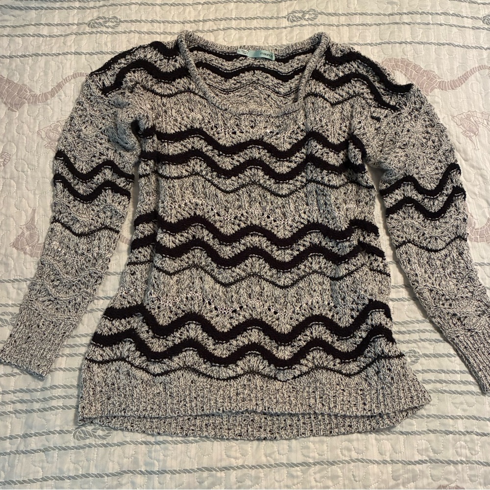 Maurices Black and White Zigzag Sweater